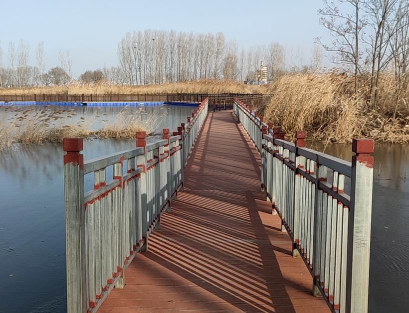 滕州七星湖公園水上浮筒棧道